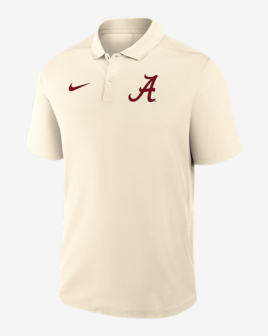 Alabama Victory Primary Logo Men's Nike Dri-FIT College Polo - Tan/Beige