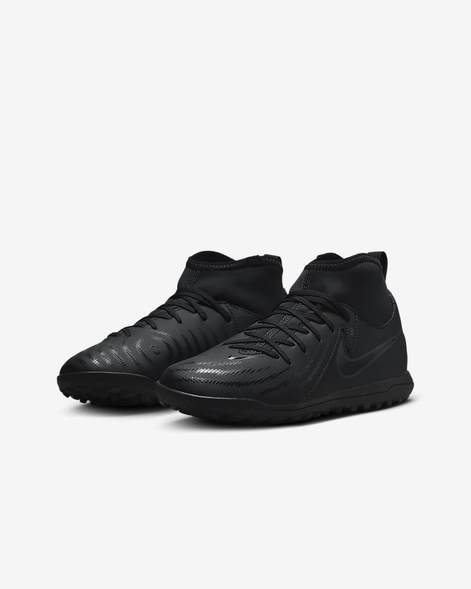 Tacos de fútbol high TF para niños de preescolar y grandes Nike Jr. Phantom Luna 2 Club - Negro/Jungla intenso/Negro