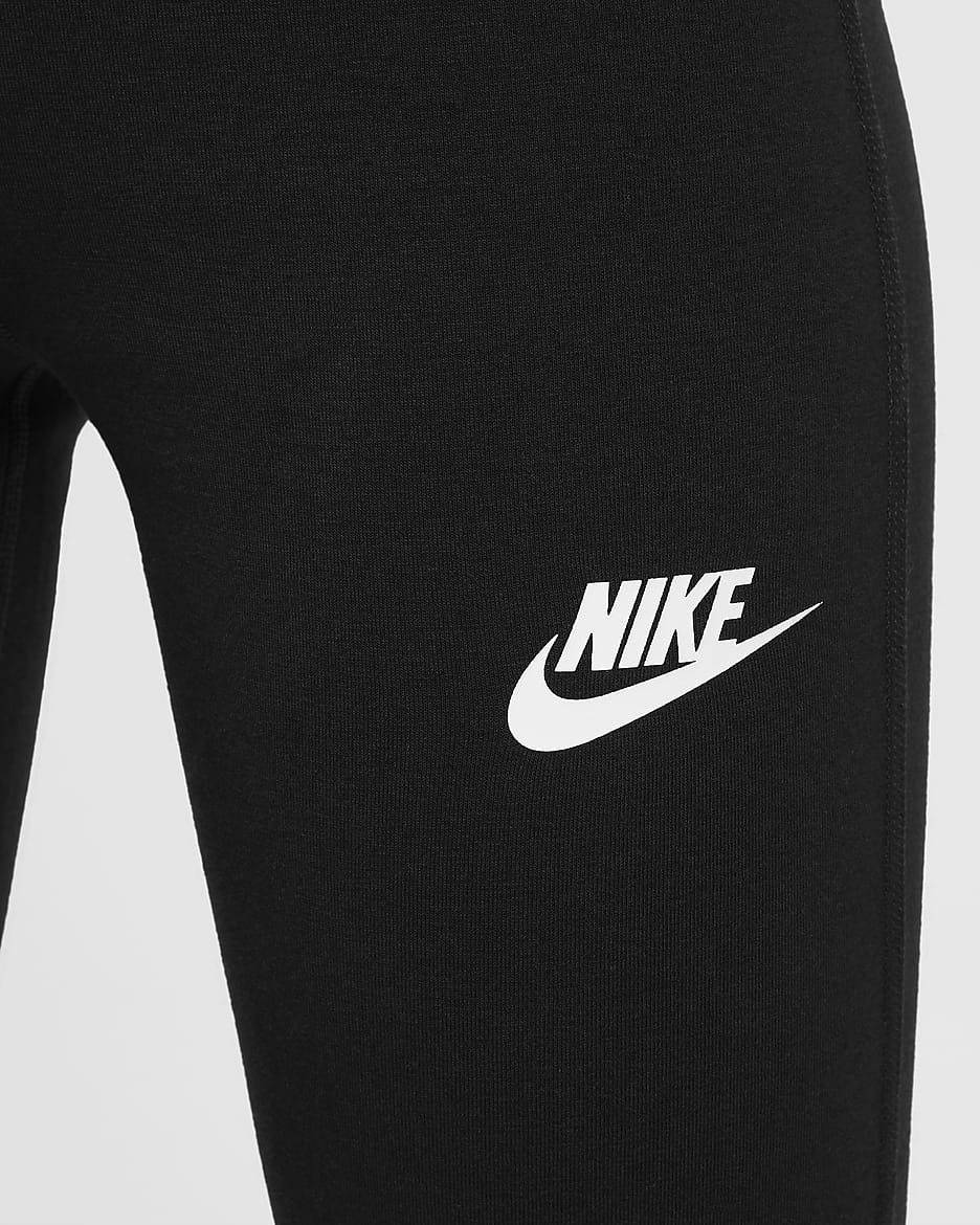 Nike Sportswear Classic legging met hoge taille en wijde pijpen voor meisjes - Zwart/Wit