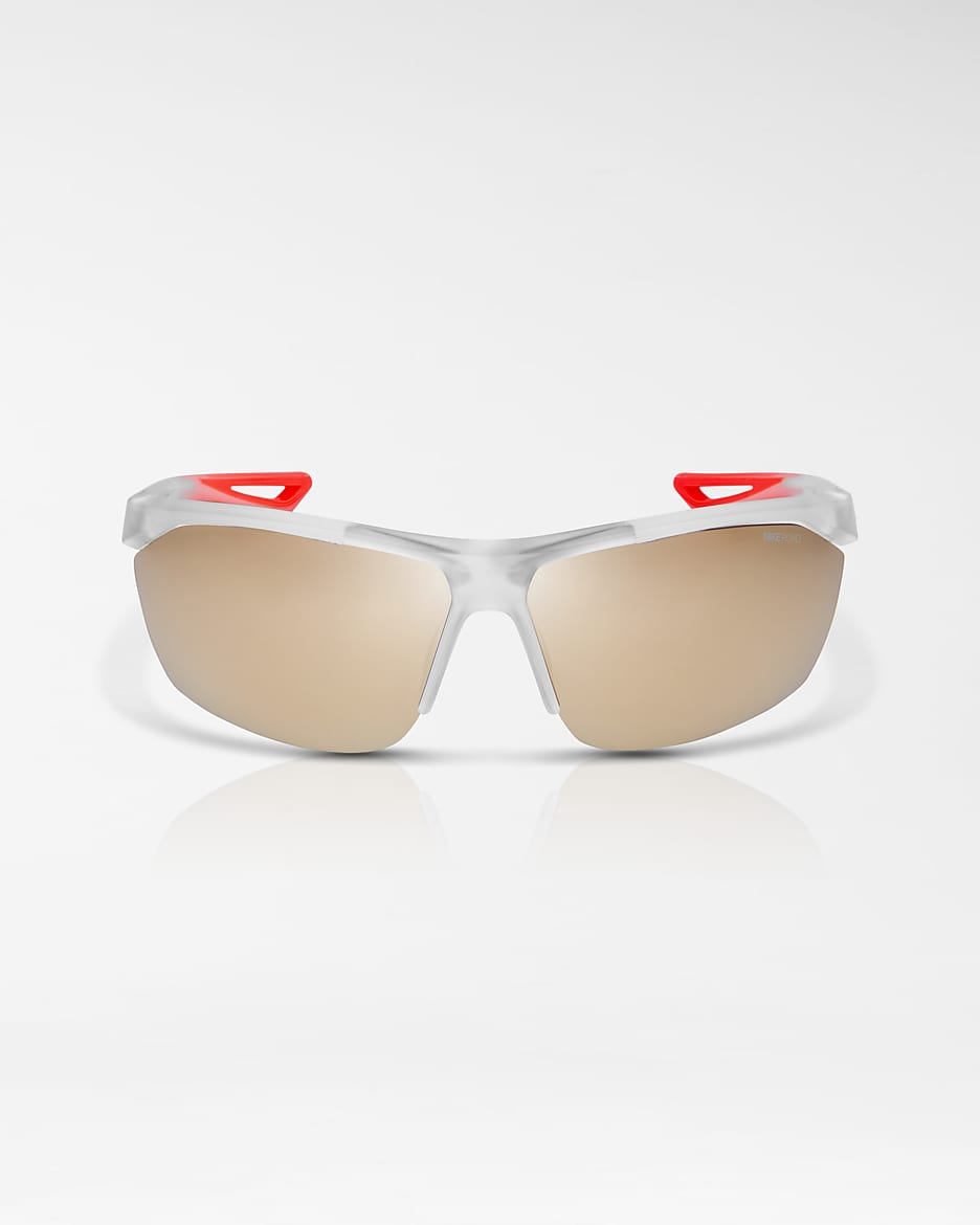 Nike Tailwind Sunglasses (Road Tint) - Clear/Bright Crimson