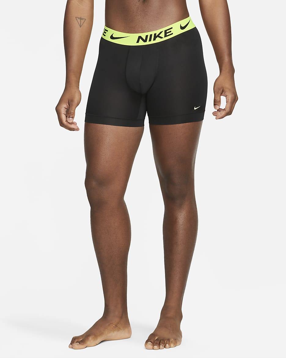 Nike Dri-FIT ADV Micro Men's Boxer Briefs (3-Pack) - Black/Yellow