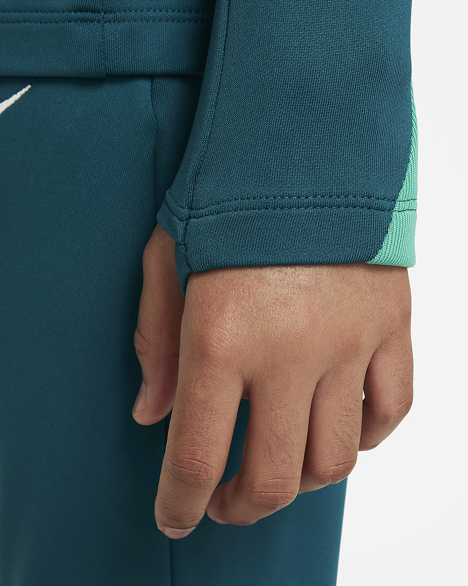 Portugal Strike Nike Dri-FIT fotballtreningsoverdel til store barn - Geode Teal/Kinetic Green/Sail