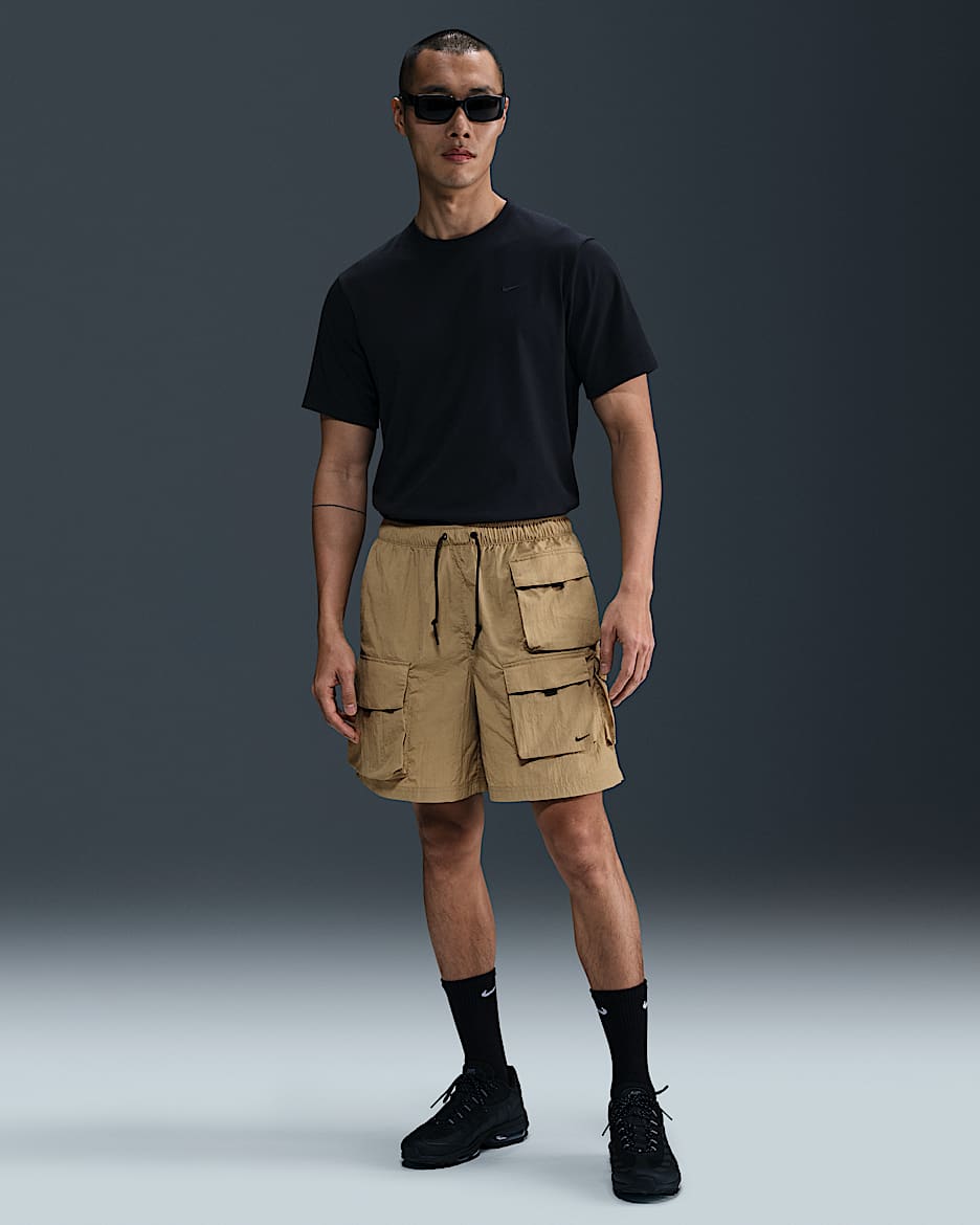 Shorts cargo de tejido Woven para hombre Nike Tech - Beige paracaídas/Negro