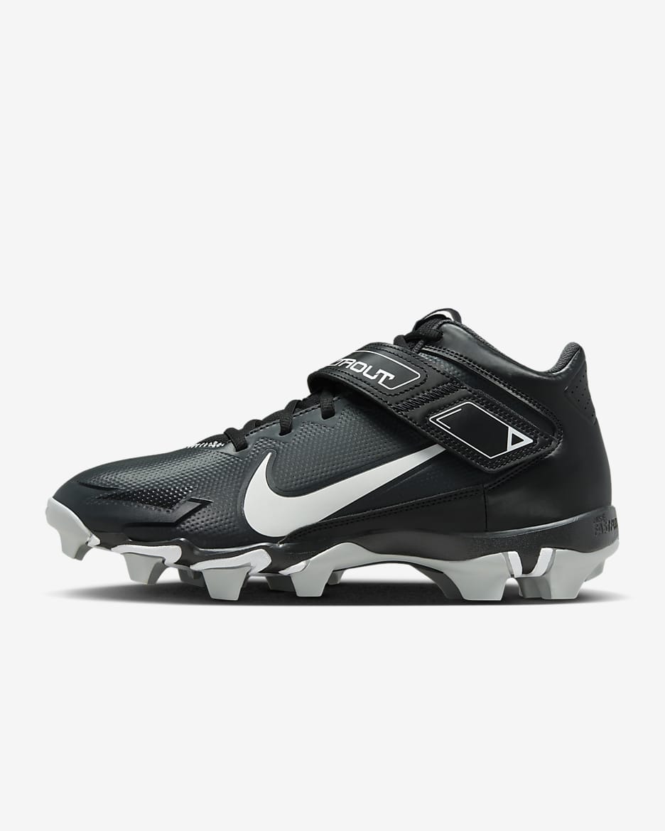 Nike Force Trout 8 Keystone Men's Baseball Cleats - Black/Dark Smoke Grey/Light Smoke Grey/White