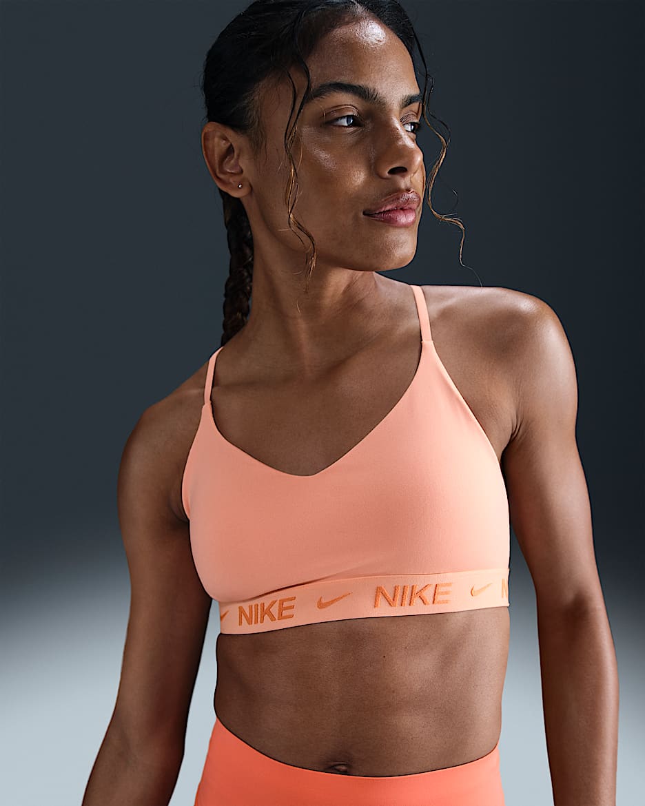 Nike Indy Light Support Women's Padded Adjustable Sports Bra - Apricot Agate/Apricot Agate