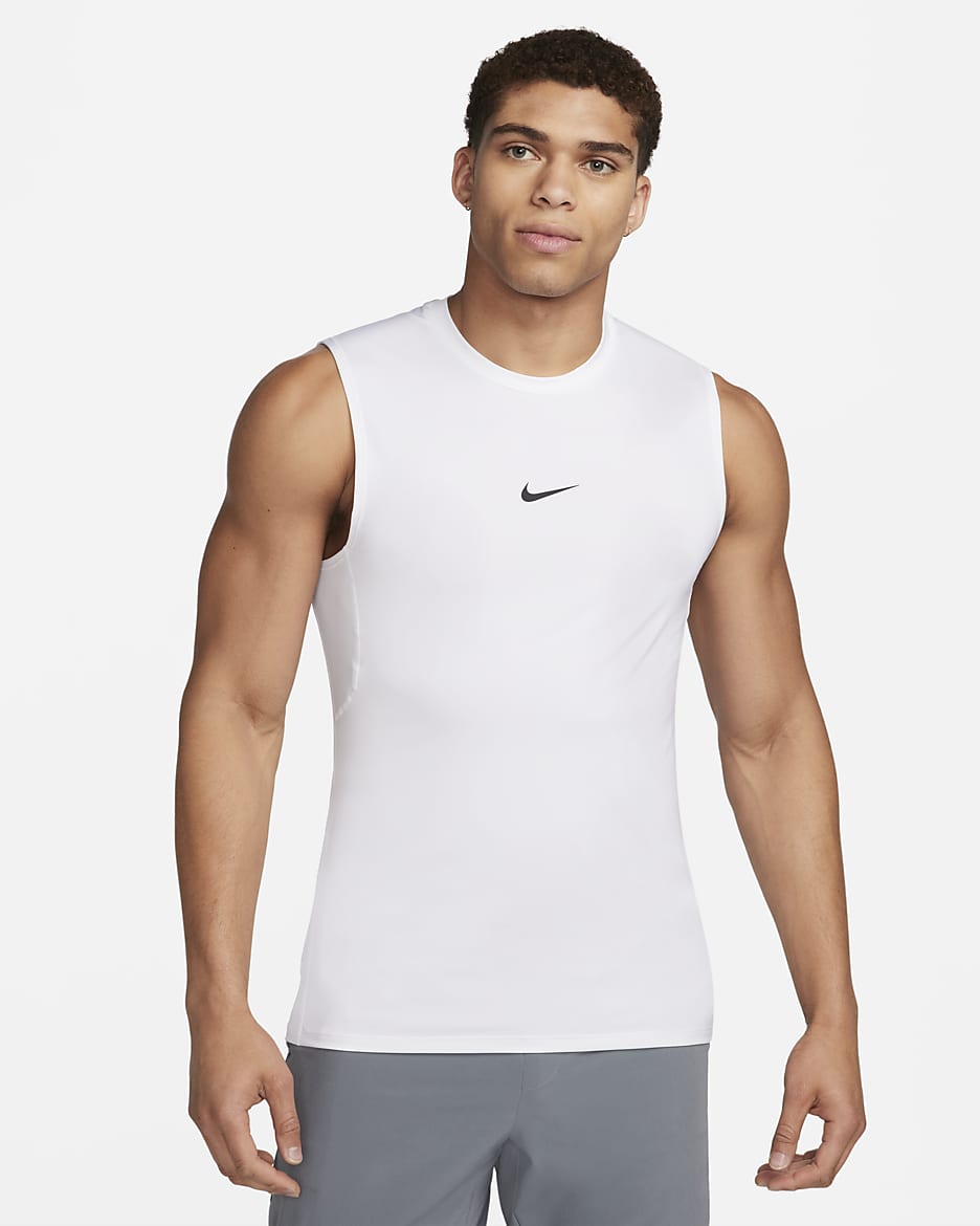 Camiseta sin mangas Dri-FIT para hombre Nike Pro - Blanco/Negro