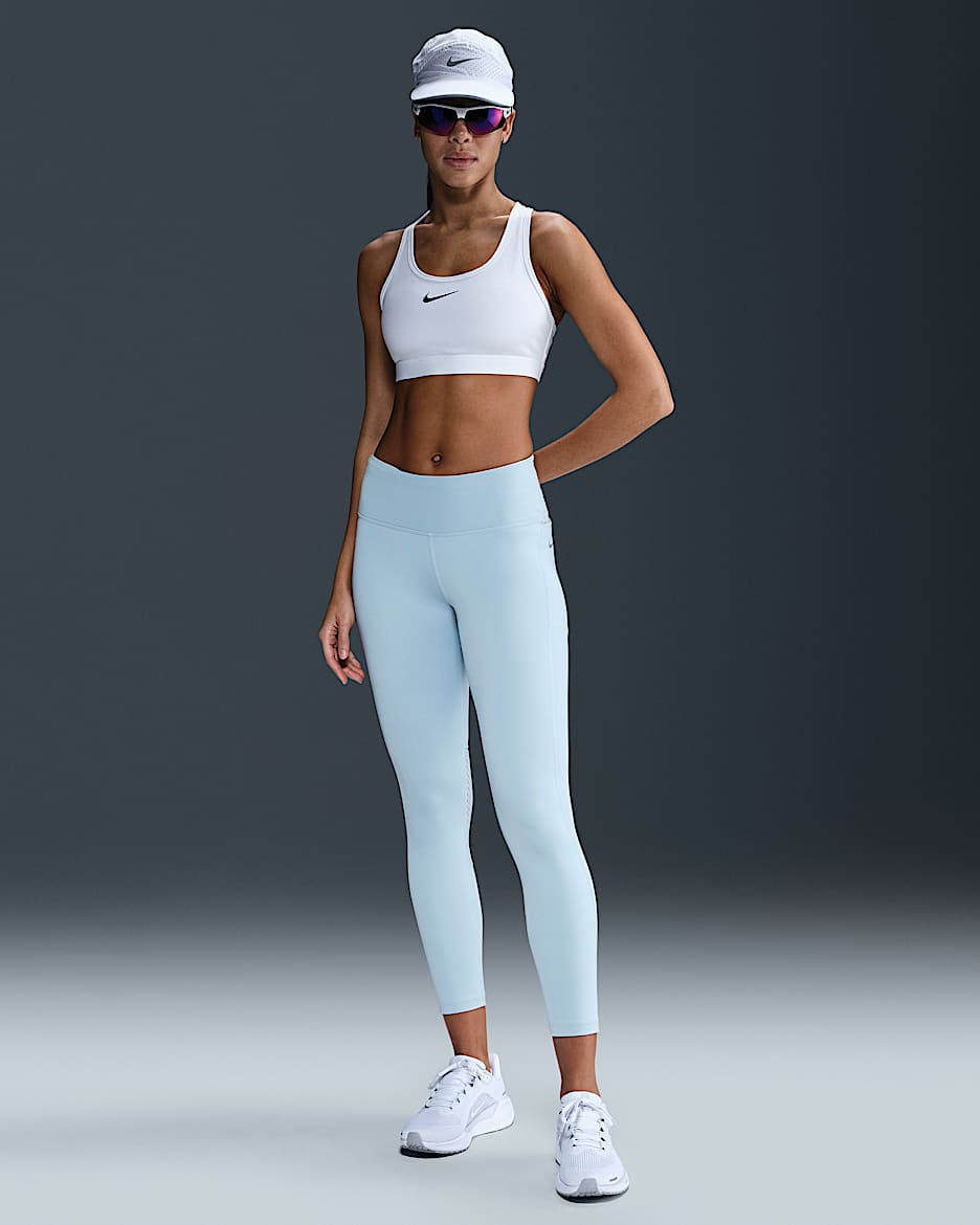 Dámské 7/8 legíny Nike Fast se středně vysokým pasem - Light Armory Blue