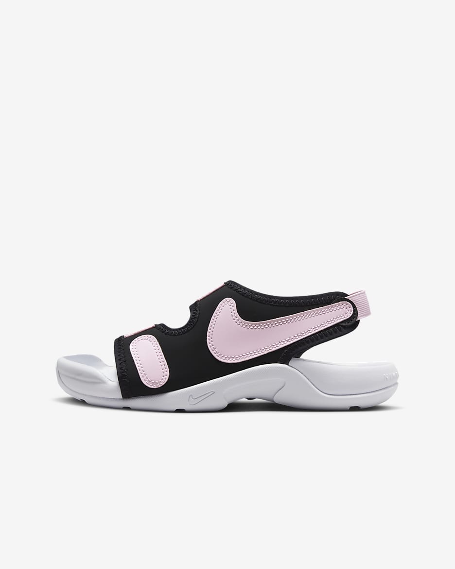 Nike Sunray Adjust 6 Older Kids' Slides - Black/White/Pink Foam