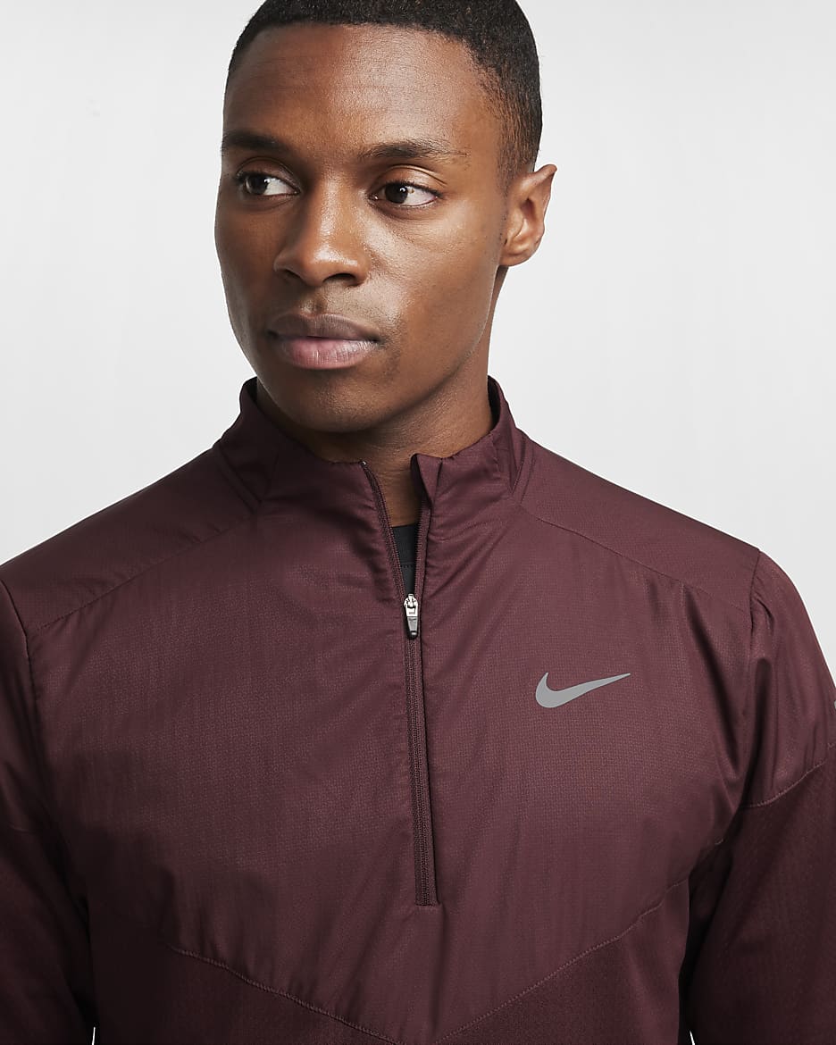 Nike Sphere Men's Therma-FIT Water-Repellent 1/2-Zip Running Top - Burgundy Crush