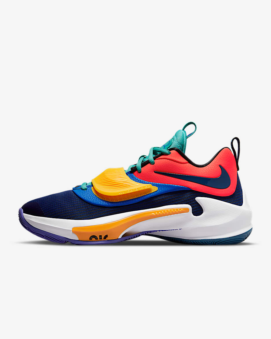 Freak 3 Basketball Shoes - Bright Crimson/University Gold/Washed Teal/Mystic Navy