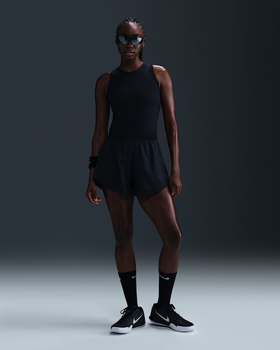 Shorts da tennis Dri-FIT NikeCourt Ace Advantage – Donna - Nero/Nero