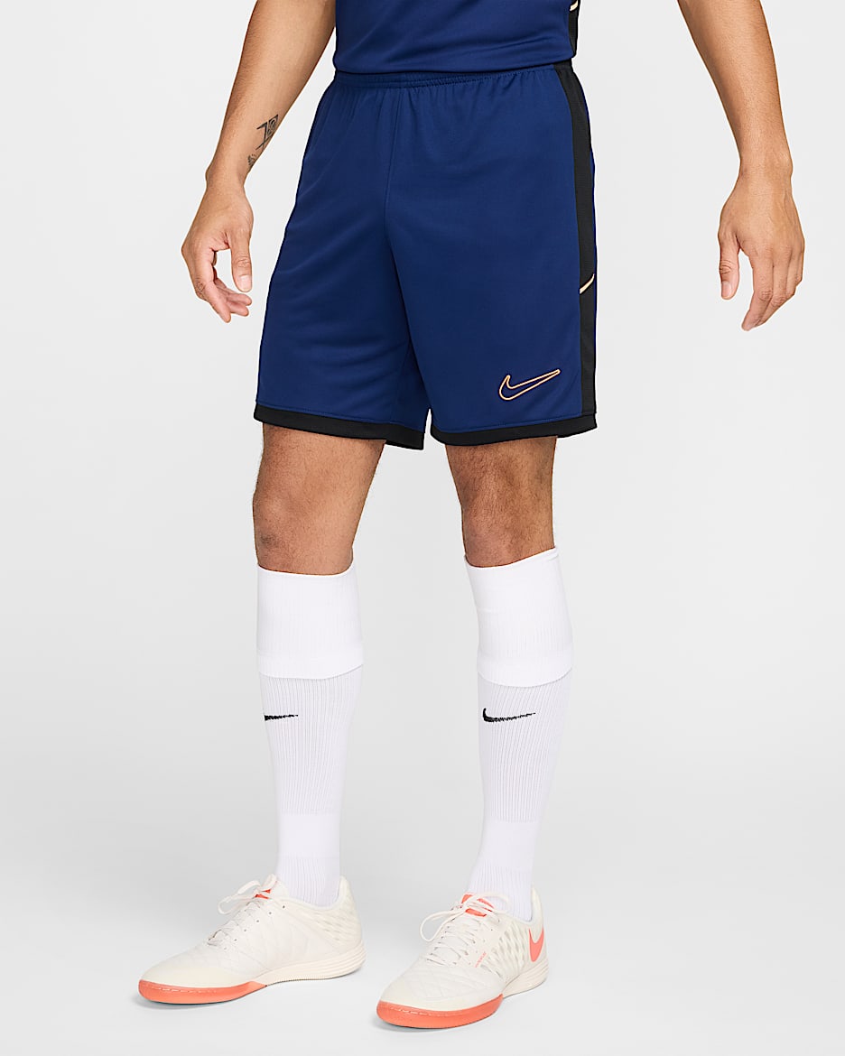 Short de foot Nike Dri-FIT Academy pour homme - Blue Void/Noir/Orange Pulse