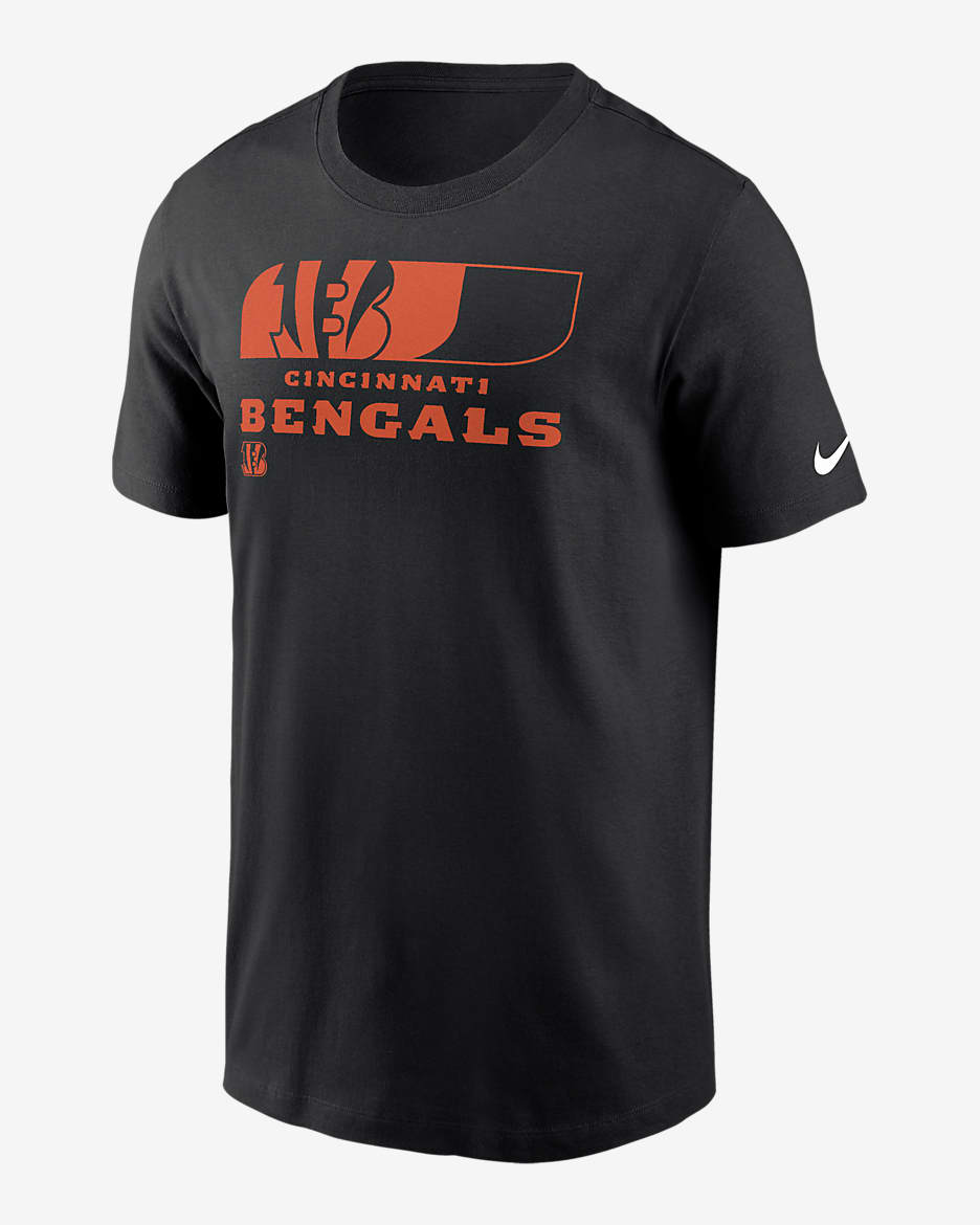 Playera Nike de la NFL para hombre Cincinnati Bengals Air Essential - Negro