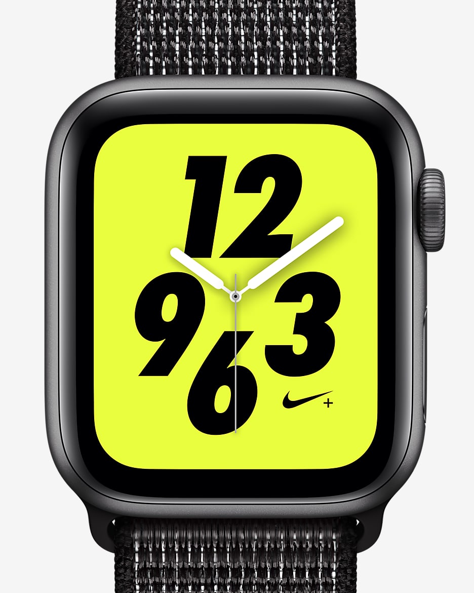 Rozbalené Apple Watch Nike+ Series 4 (GPS + Cellular) s provlékacím sportovním řemínkem Nike (40 mm) - Greyish/Černá