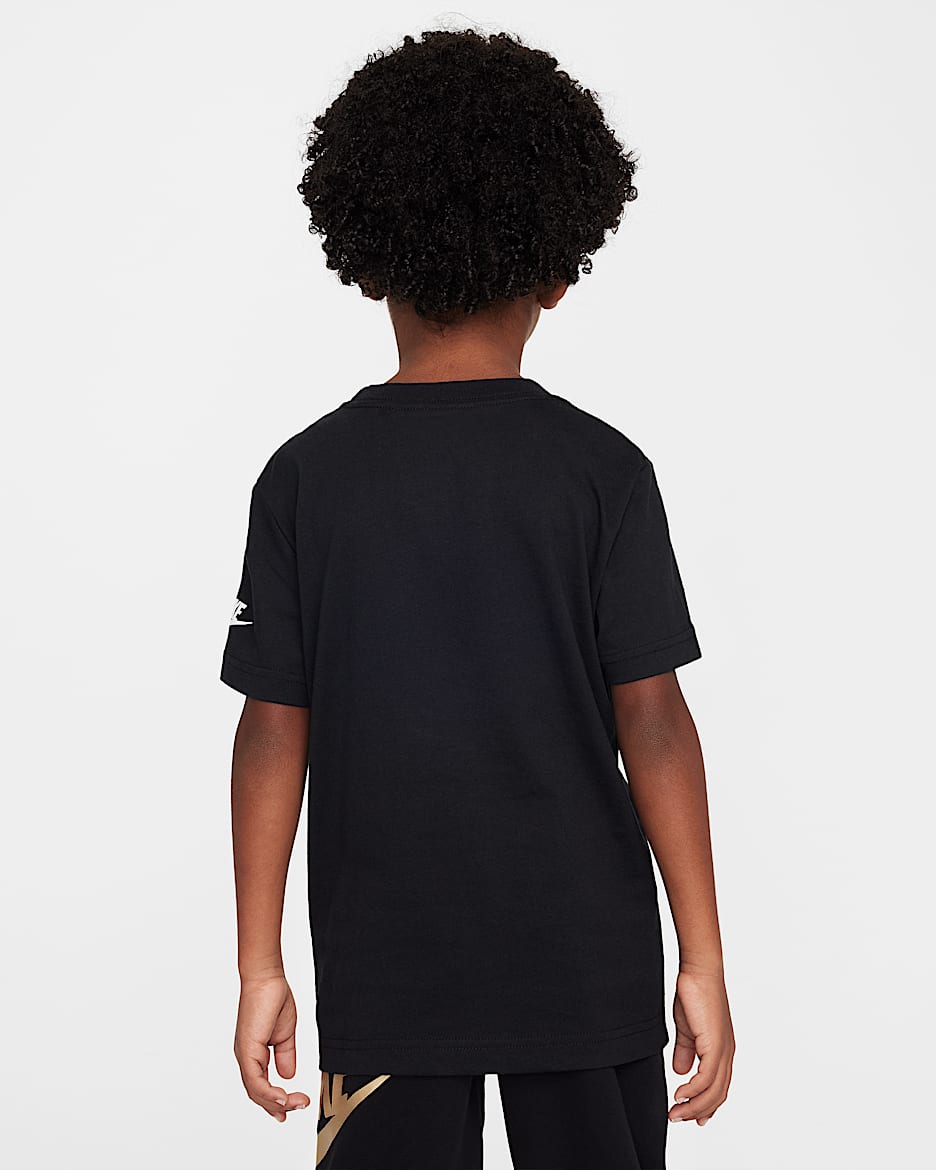 Nike Metallic Futura T-Shirt für jüngere Kinder - Schwarz