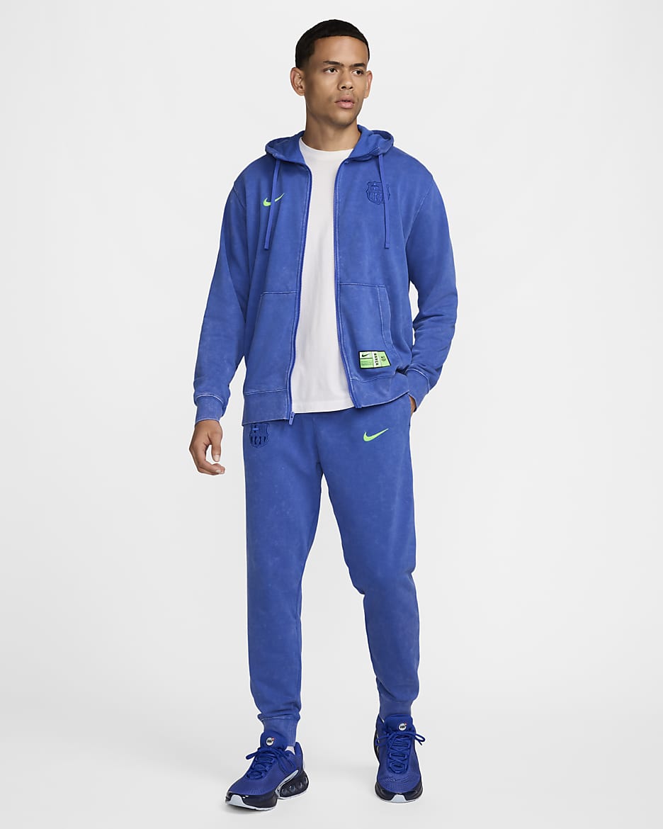 F.C. Barcelona Club Third Men's Nike Football French Terry Joggers - Hyper Royal/Lime Blast