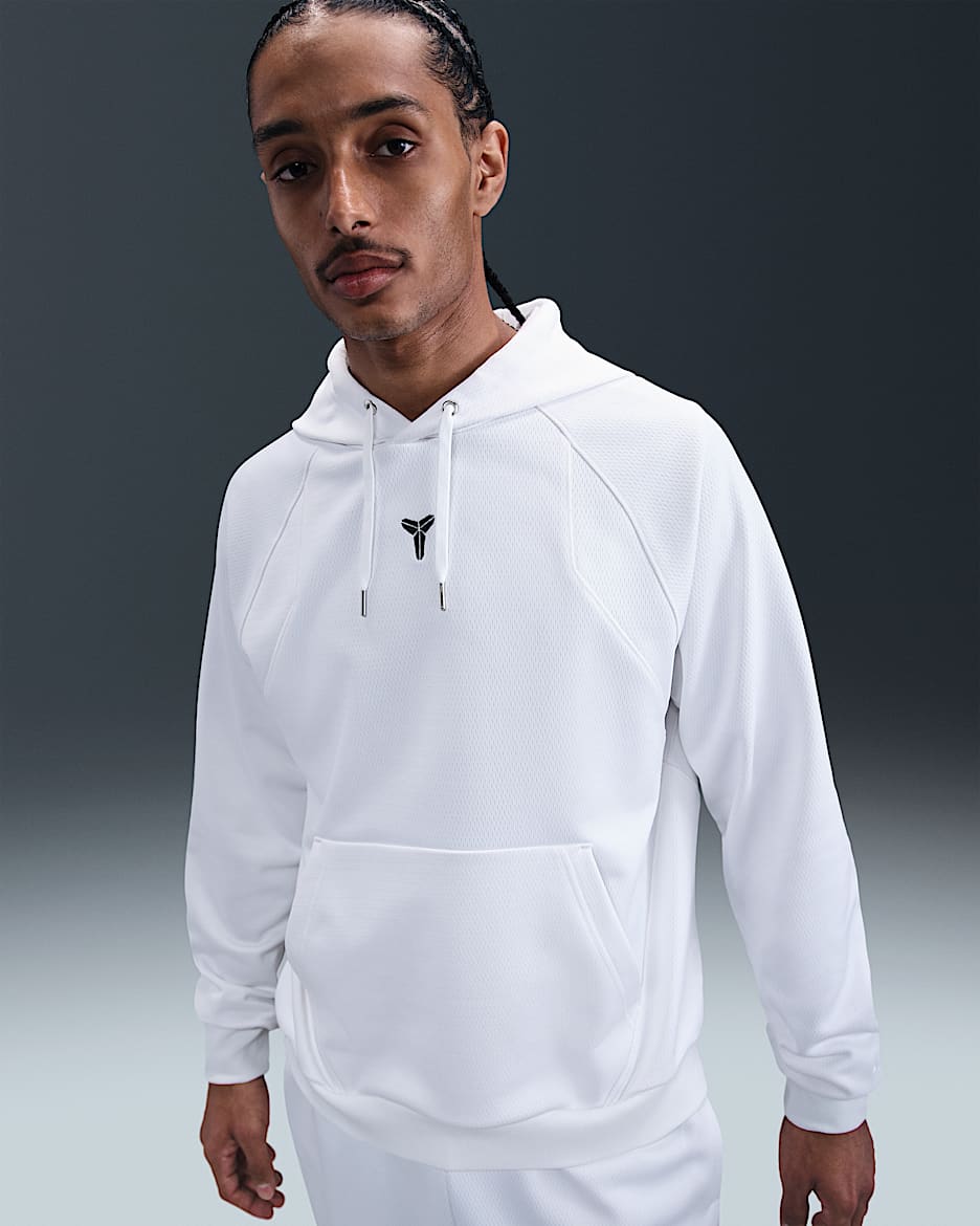 Kobe Therma-FIT Pullover Hoodie - White/White/Black
