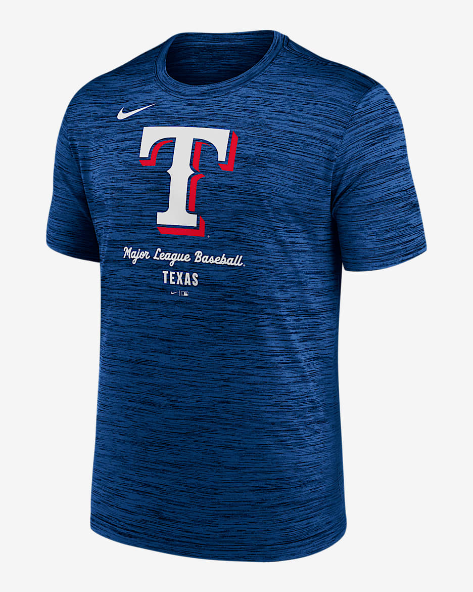 Playera Nike Dri-FIT de la MLB para hombre Texas Rangers Velocity - Royal