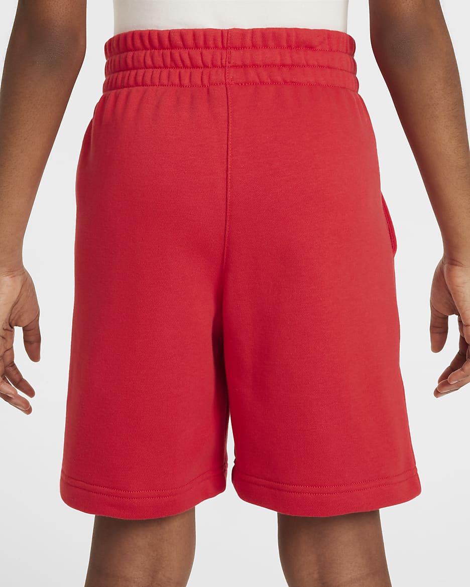 Nike Sportswear Club Fleece Older Kids' French Terry Shorts - University Red/White