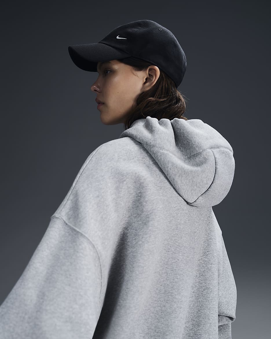 Sweat à capuche ultra-oversize Nike Sportswear Phoenix Fleece pour femme - Dark Grey Heather/Sail