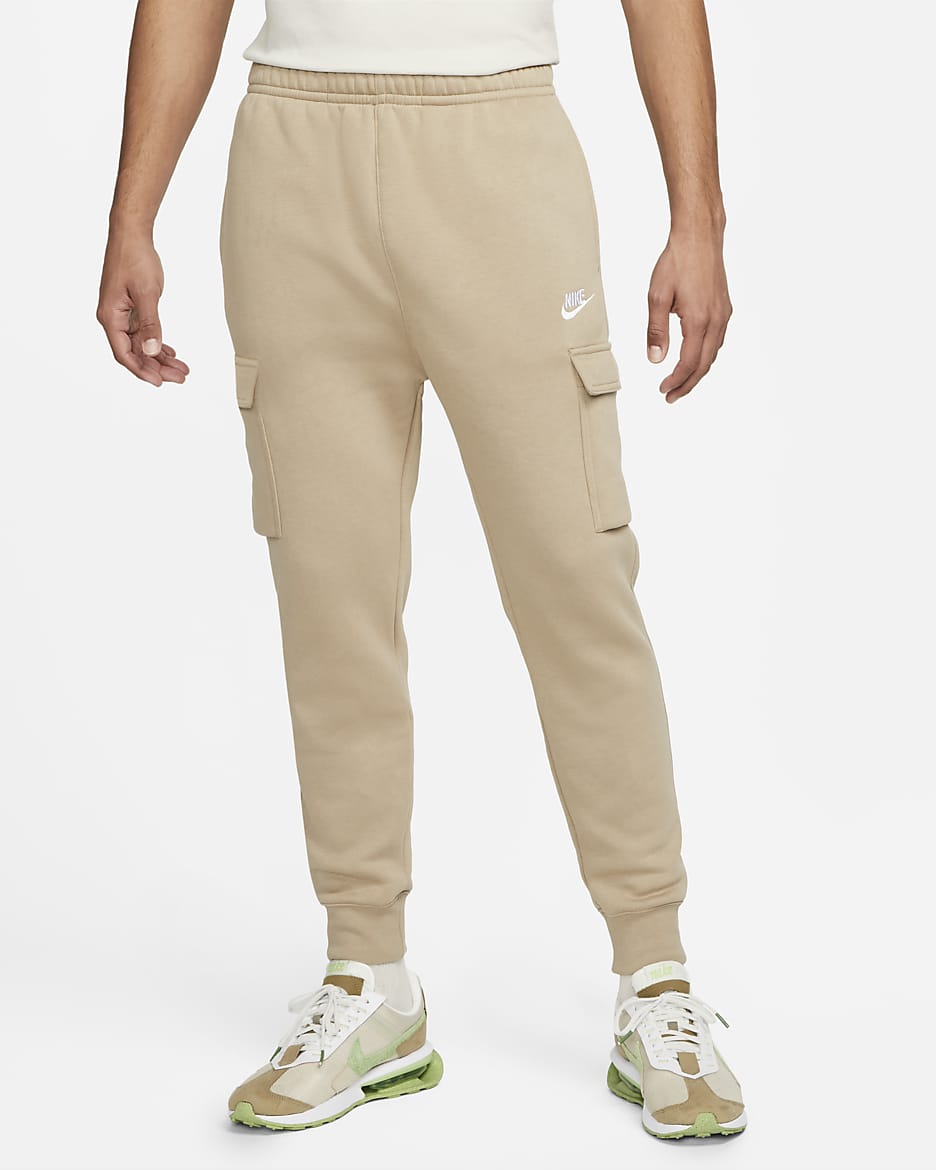 Nike Sportswear Club Fleece Men's Cargo Pants - Khaki/Khaki/White