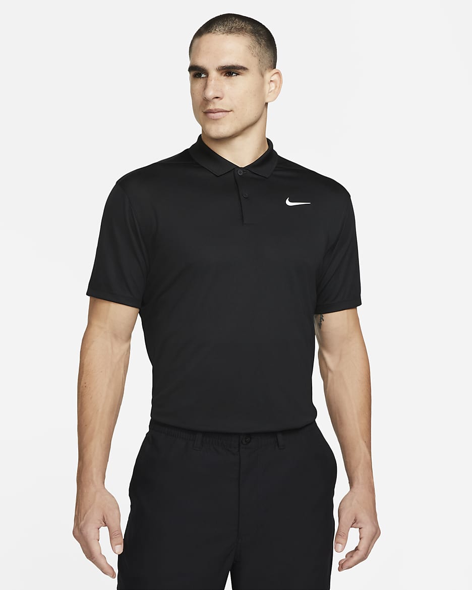 NikeCourt Dri-FIT Tennis-Poloshirt für Herren - Schwarz/Weiß