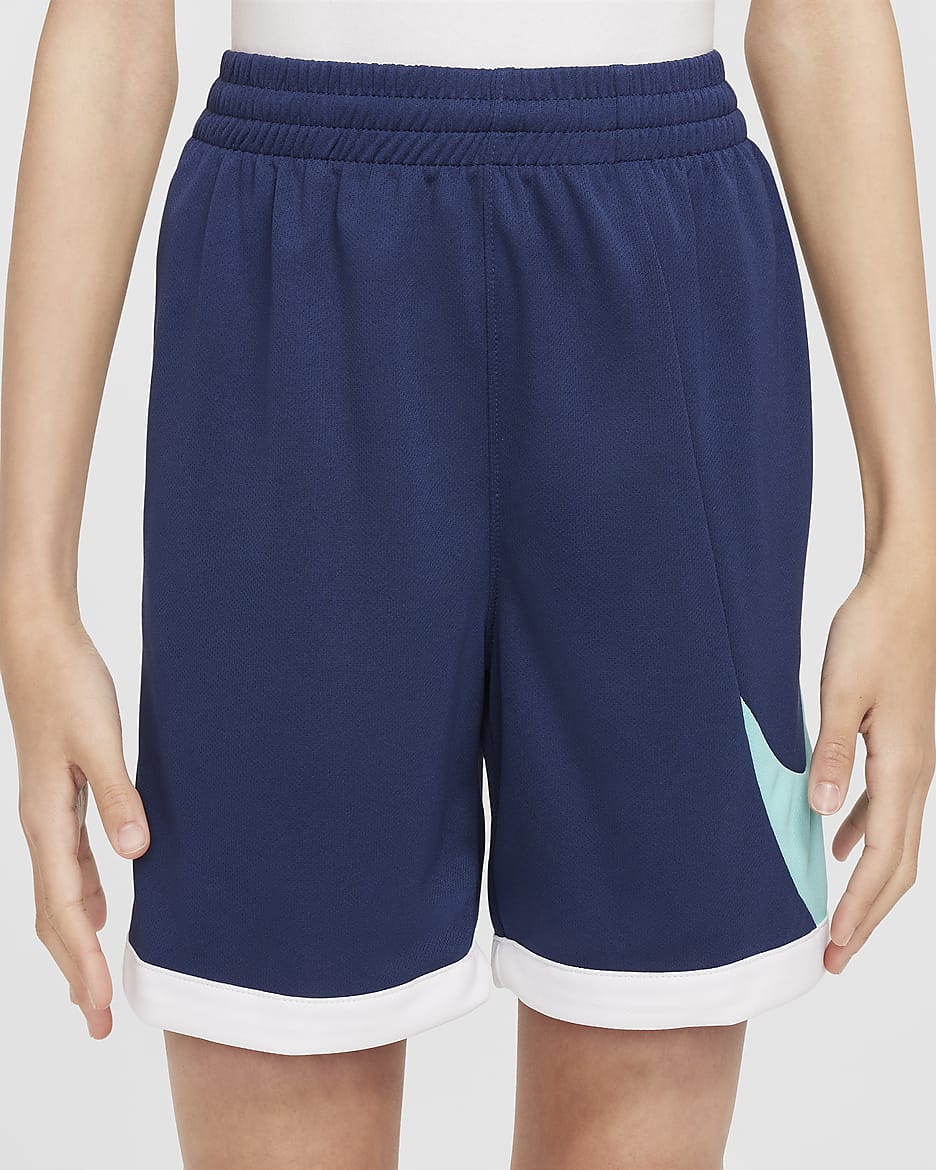 Spodenki treningowe Dri-FIT dla dużych dzieci Nike Multi+ - Midnight Navy/Green Frost/Biel