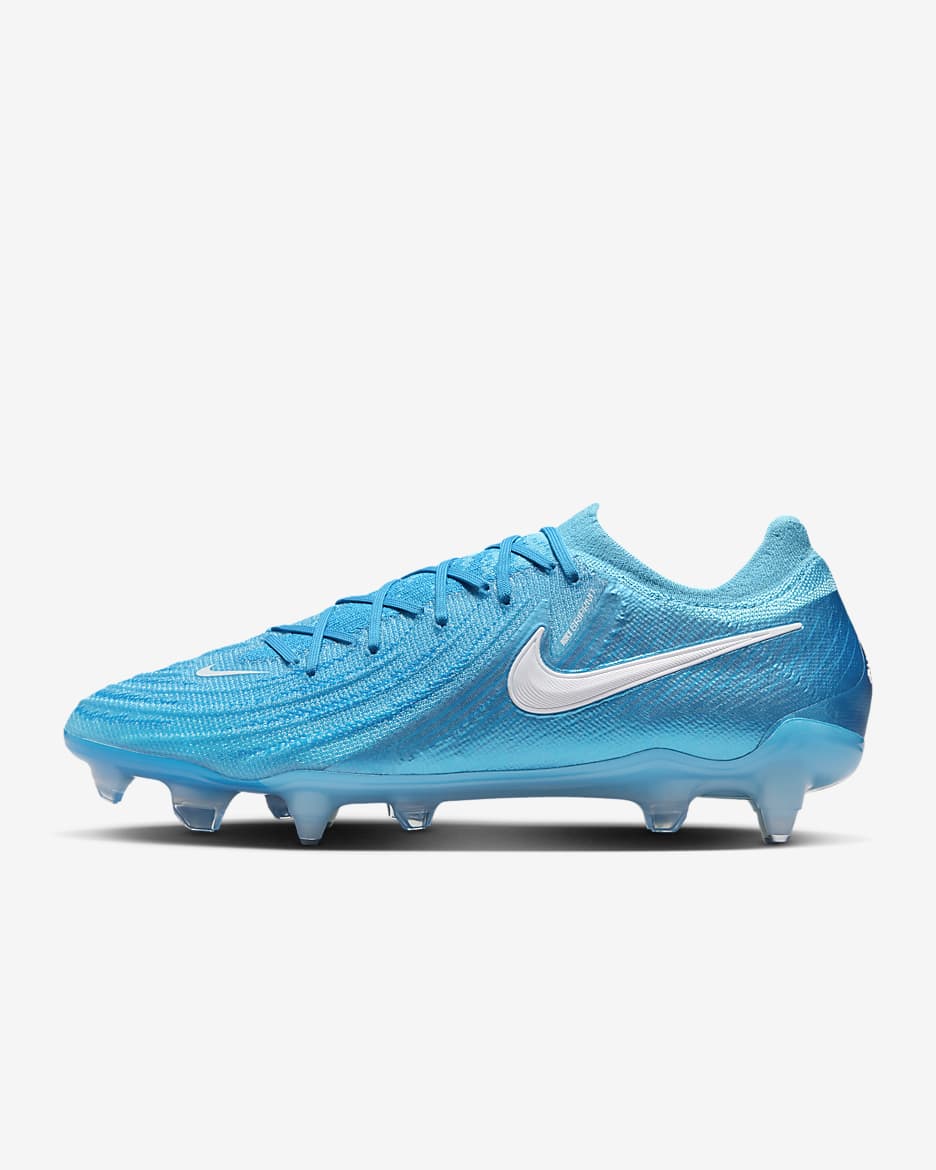 Nike Phantom GX 2 Elite SG alacsony szárú, stoplis futballcipő - Blue Fury/Fehér