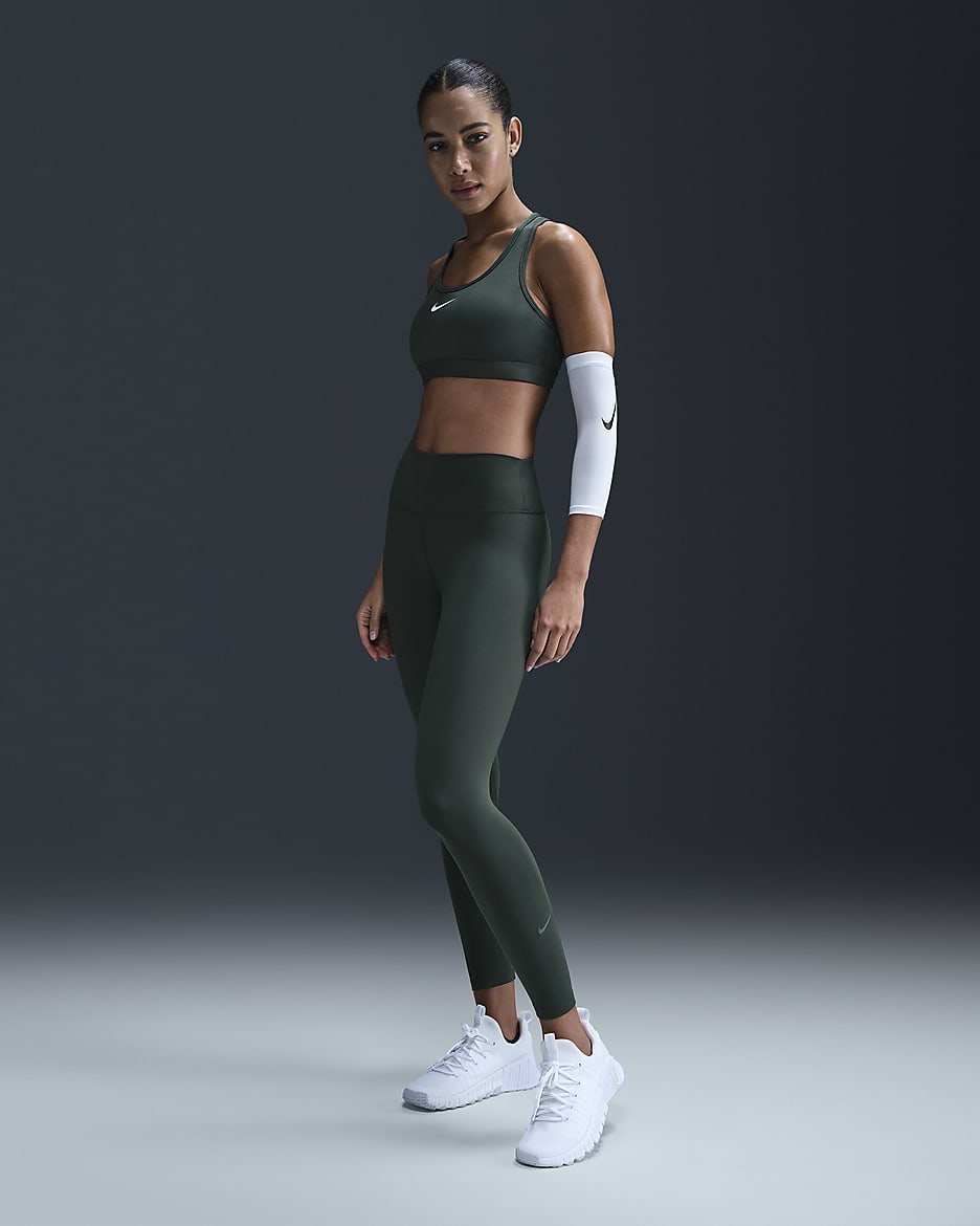 Nike One 7/8-Leggings mit hohem Bund für Damen - Vintage Green/Schwarz