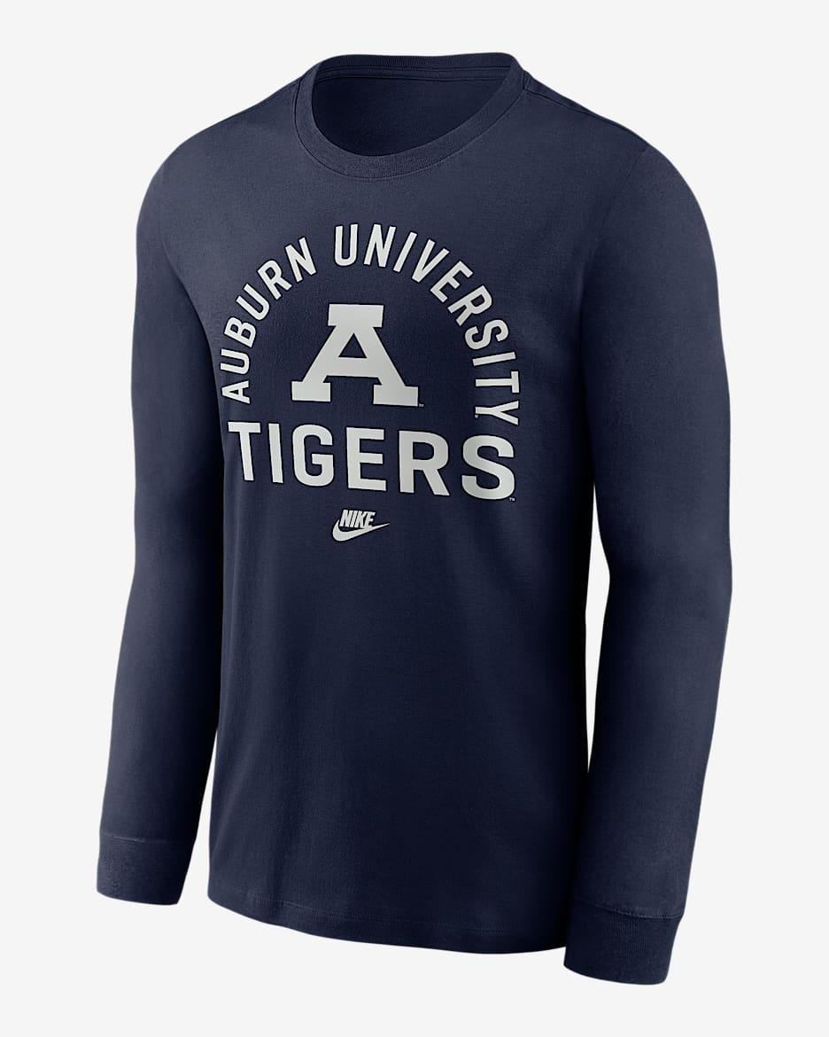 Auburn Legacy Arched Logo Men's Nike College Long-Sleeve T-Shirt - Navy