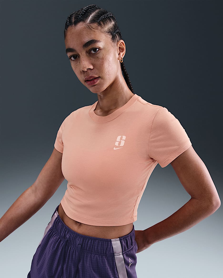 Sabrina Women's Short-Sleeve Cropped T-Shirt - Rose Gold