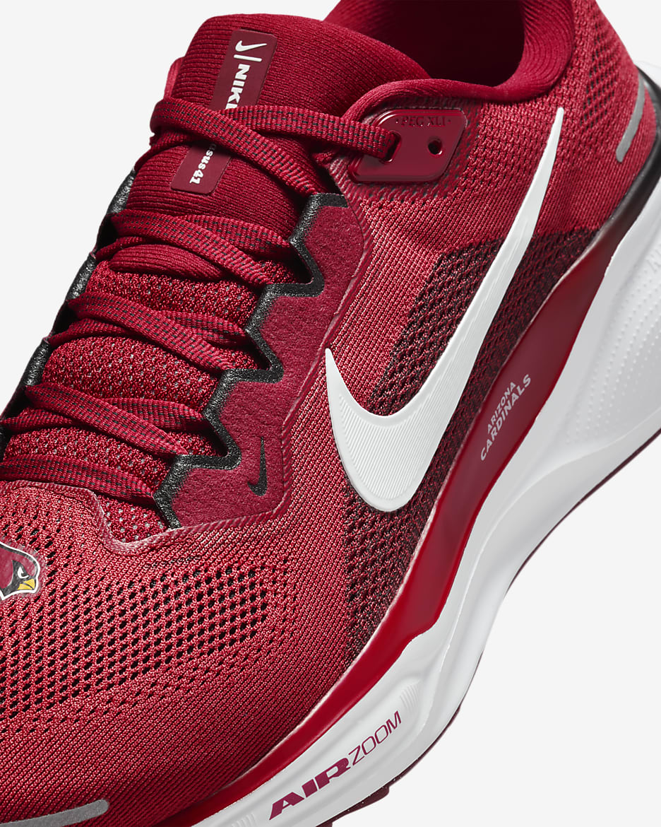 Tenis de correr en pavimento para hombre Nike Pegasus 41 NFL Arizona Cardinals - Rojo duro/Blanco/Negro/Blanco