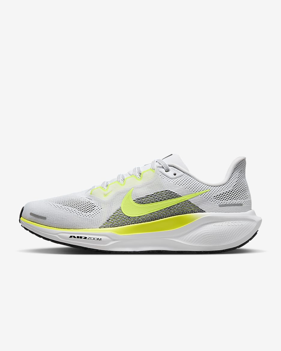 รองเท้าวิ่งโร้ดรันนิ่งผู้ชาย Nike Pegasus 41 - ขาว/ดำ/Volt