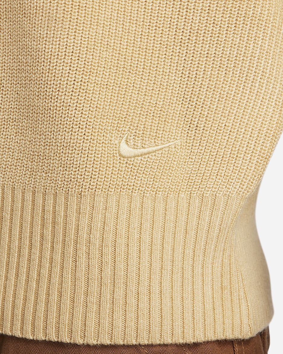 Nike Life Military Henley Herren-Langarmpullover - Sesame