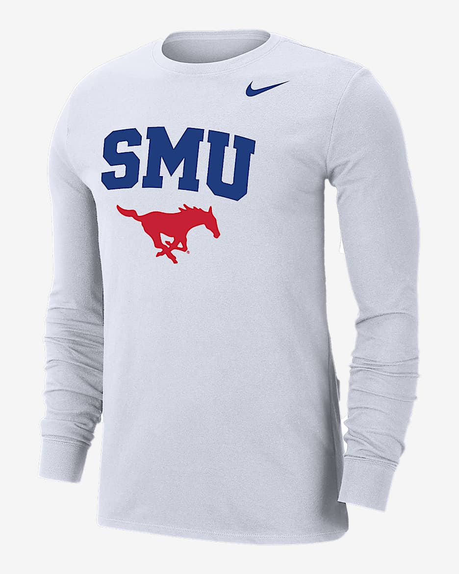 SMU Men's Nike Dri-FIT College Long-Sleeve T-Shirt - White