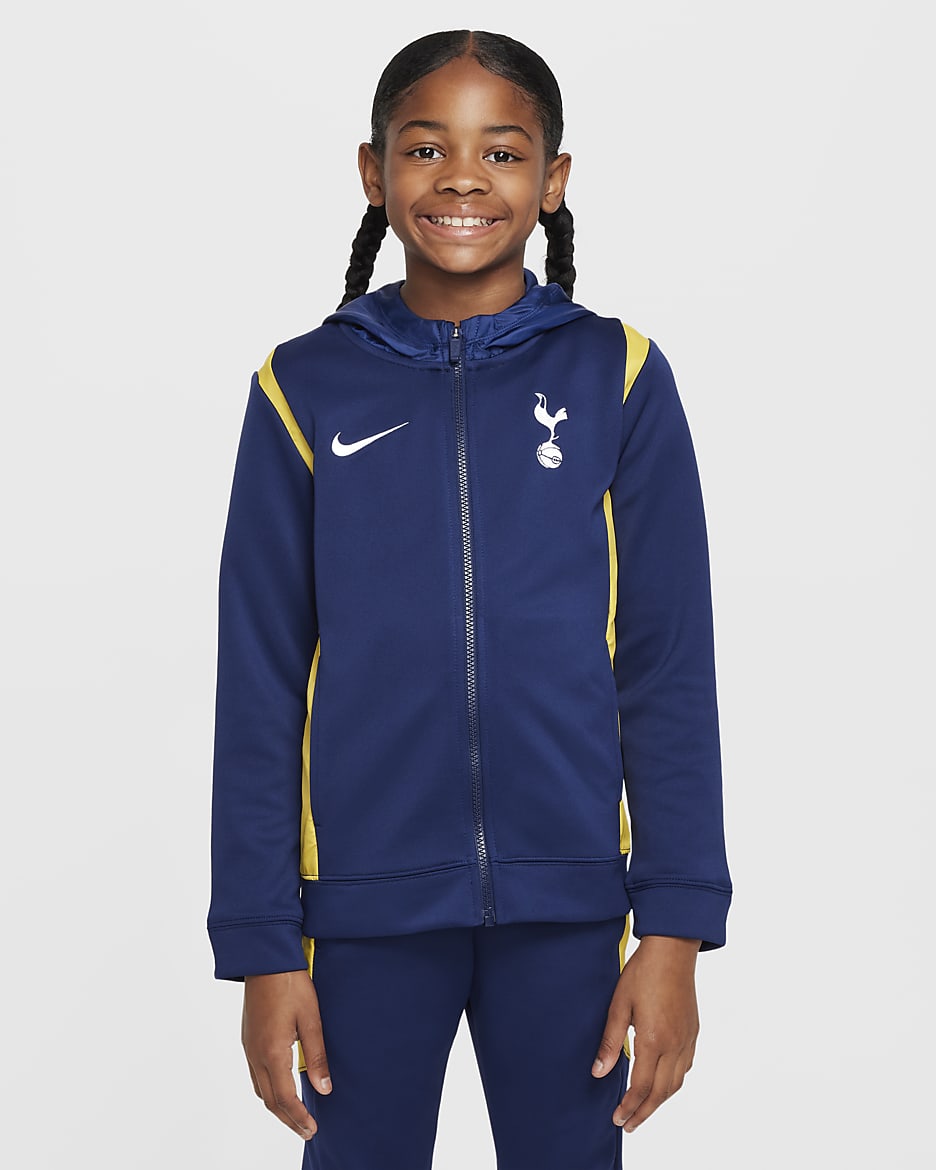 Tottenham Hotspur Nike Dokuma Genç Çocuk Futbol Eşofmanı - Binary Blue/Varsity Maize/Beyaz