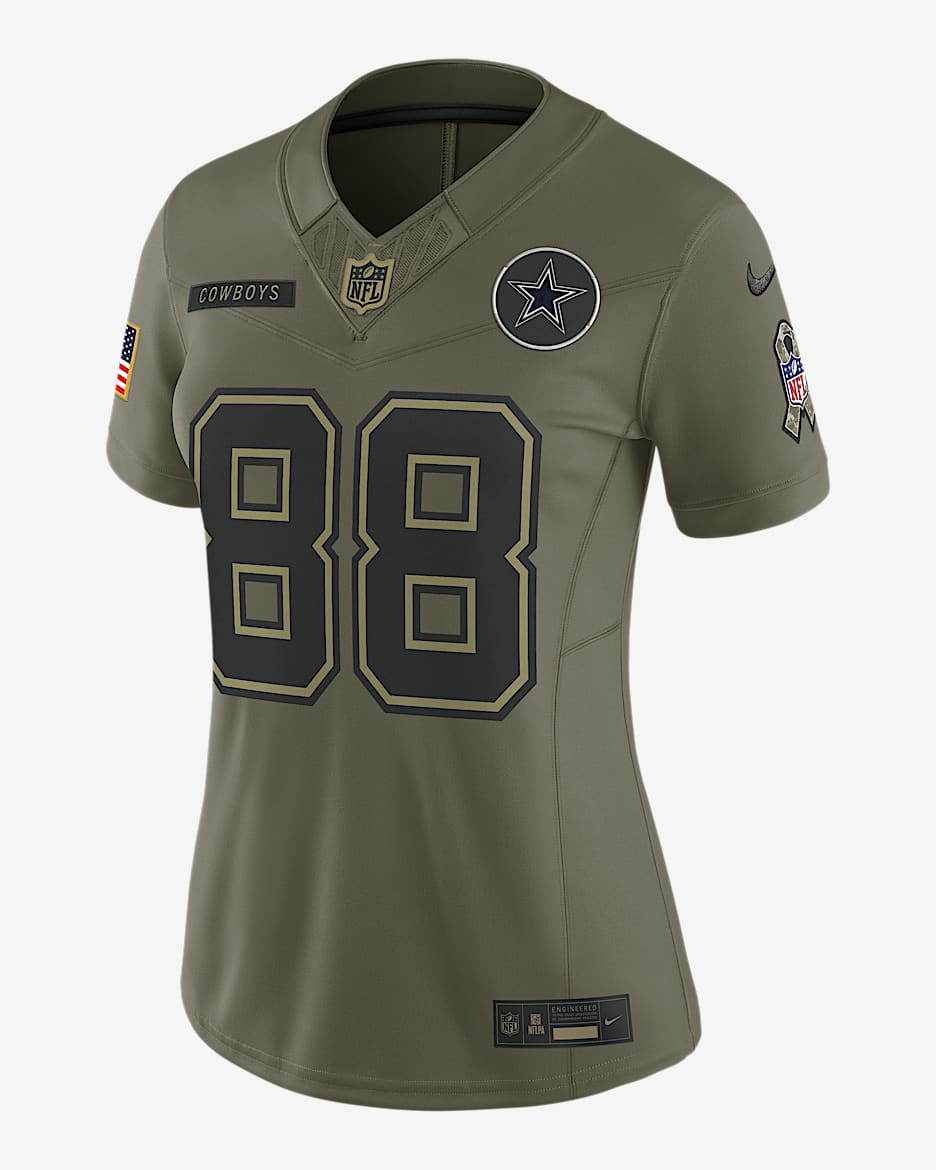 CeeDee Lamb Dallas Cowboys Salute to Service Women's Nike Dri-FIT NFL Limited Jersey - Olive
