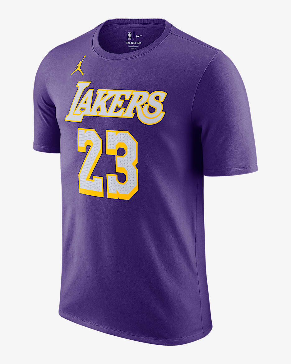 T-shirt NBA Nike Los Angeles Lakers Essentials para homem - Roxo Field