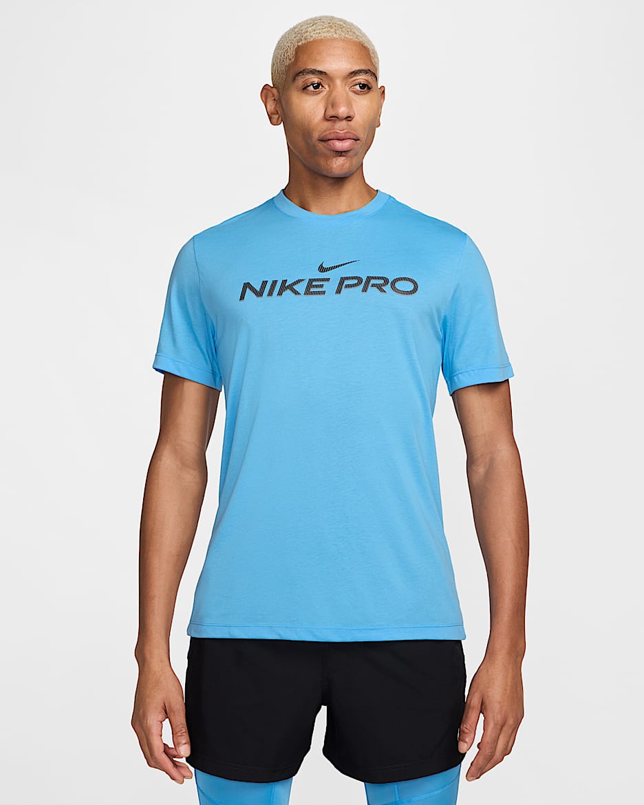 Nike Dri-FIT Men's Fitness T-Shirt - University Blue/Black