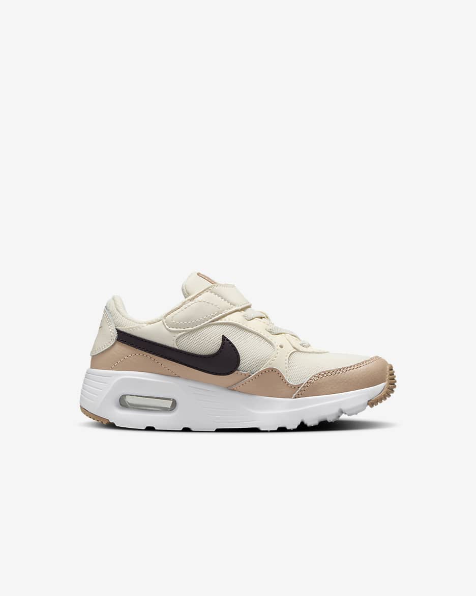 Nike Air Max SC Younger Kids' Shoes - Pale Ivory/Hemp/Burgundy Ash