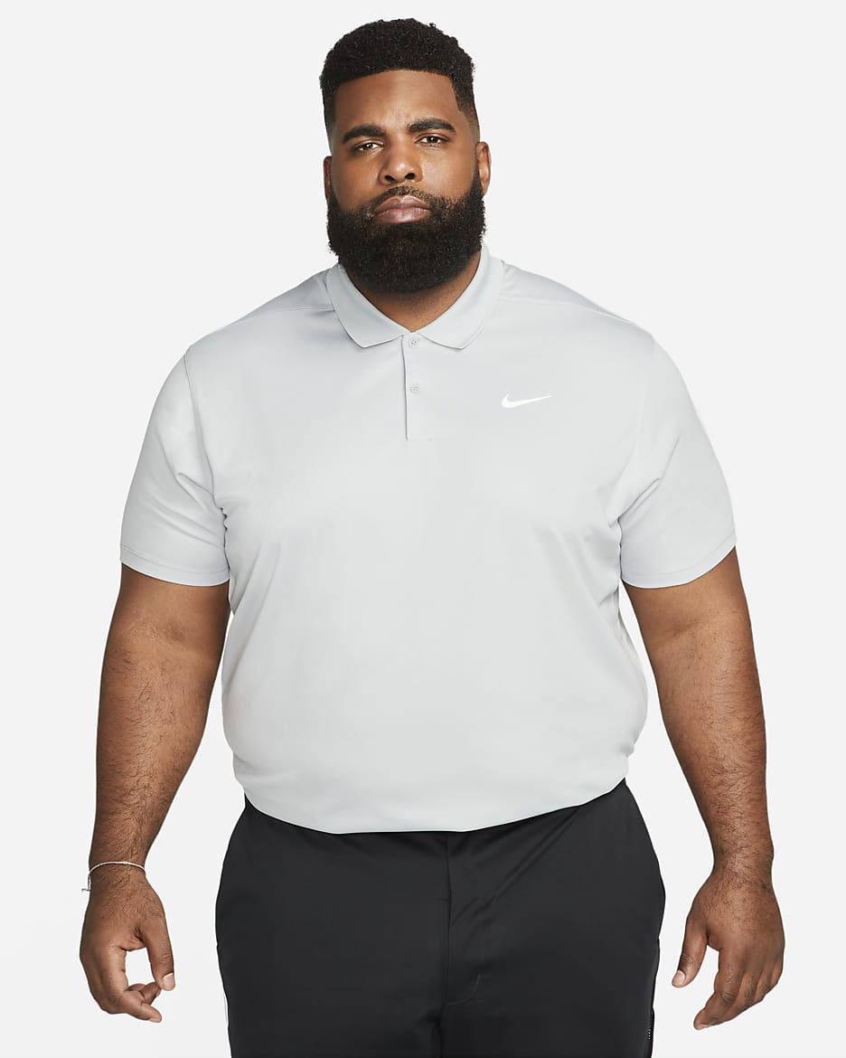 Nike Dri-FIT Victory férfi golfpóló - Light Smoke Grey/Fehér