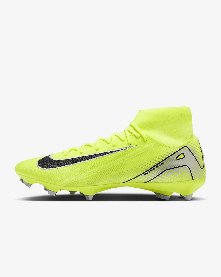 Nike Mercurial Superfly 10 Academy Botas de fútbol de perfil alto MG - Volt/Negro