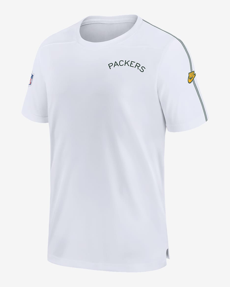 Playera Nike Dri-FIT de la NFL para hombre Green Bay Packers Sideline Coach - Blanco