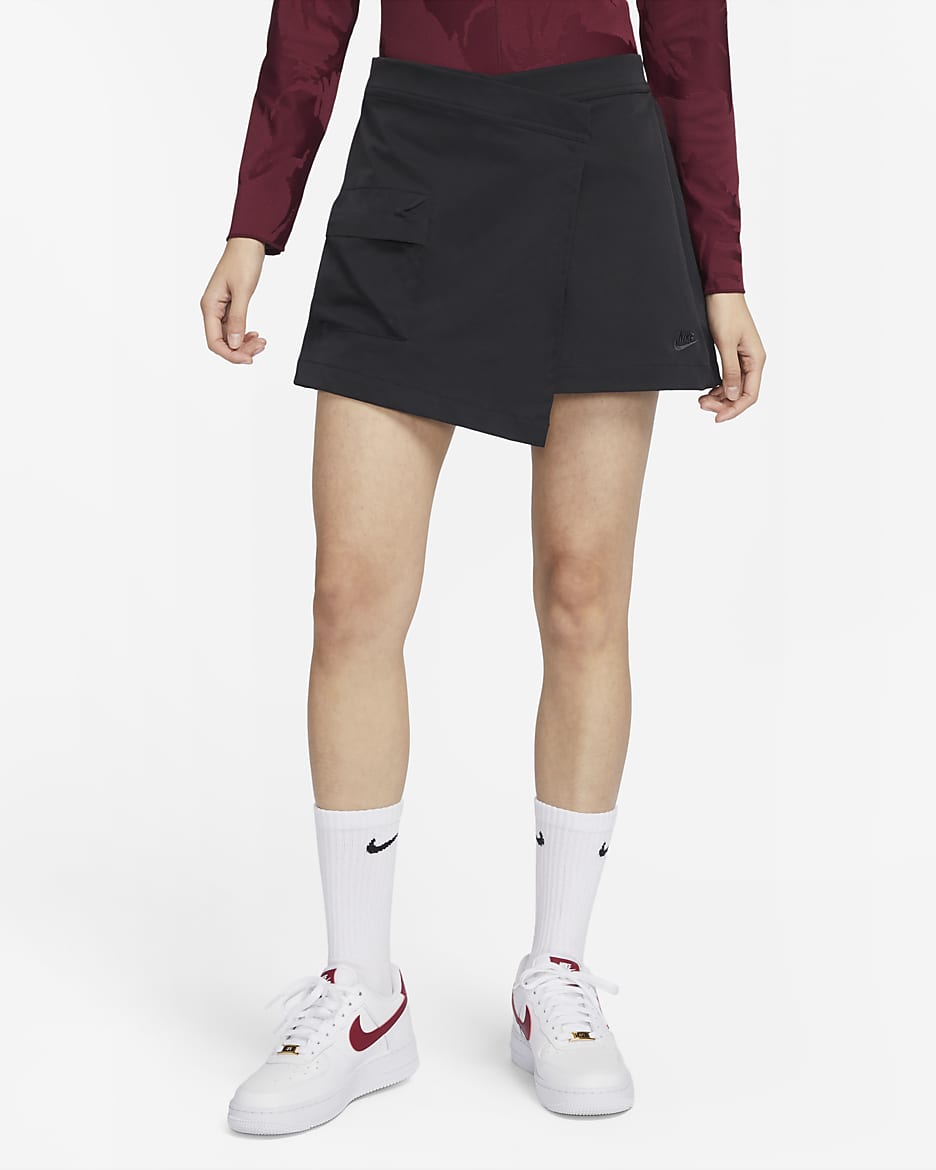 กางเกงกระโปรงเอวสูงผู้หญิง Nike Sportswear Tech Pack - ดำ/Anthracite