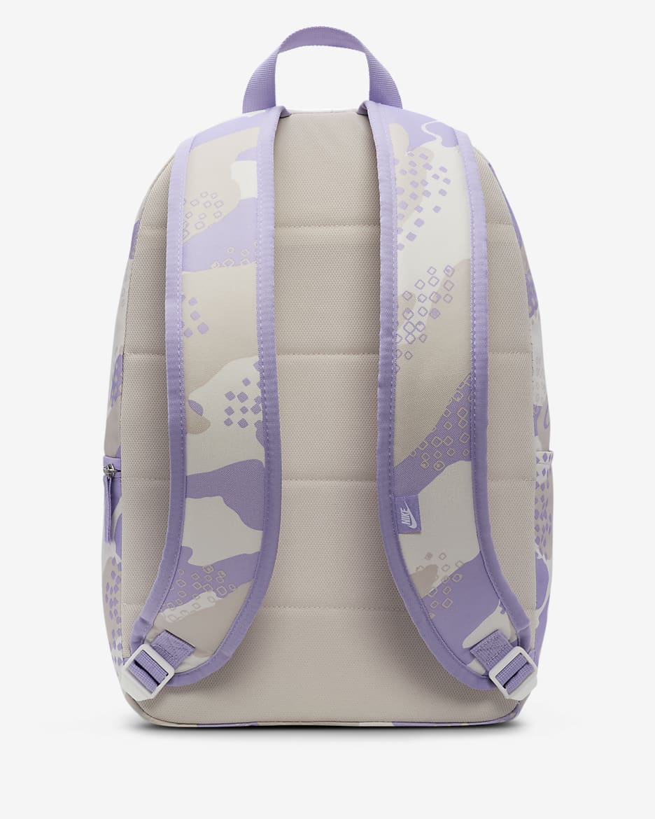 Mochila para niños (25 L) Nike Heritage - Marrón verdoso claro/Hortensias/Blanco