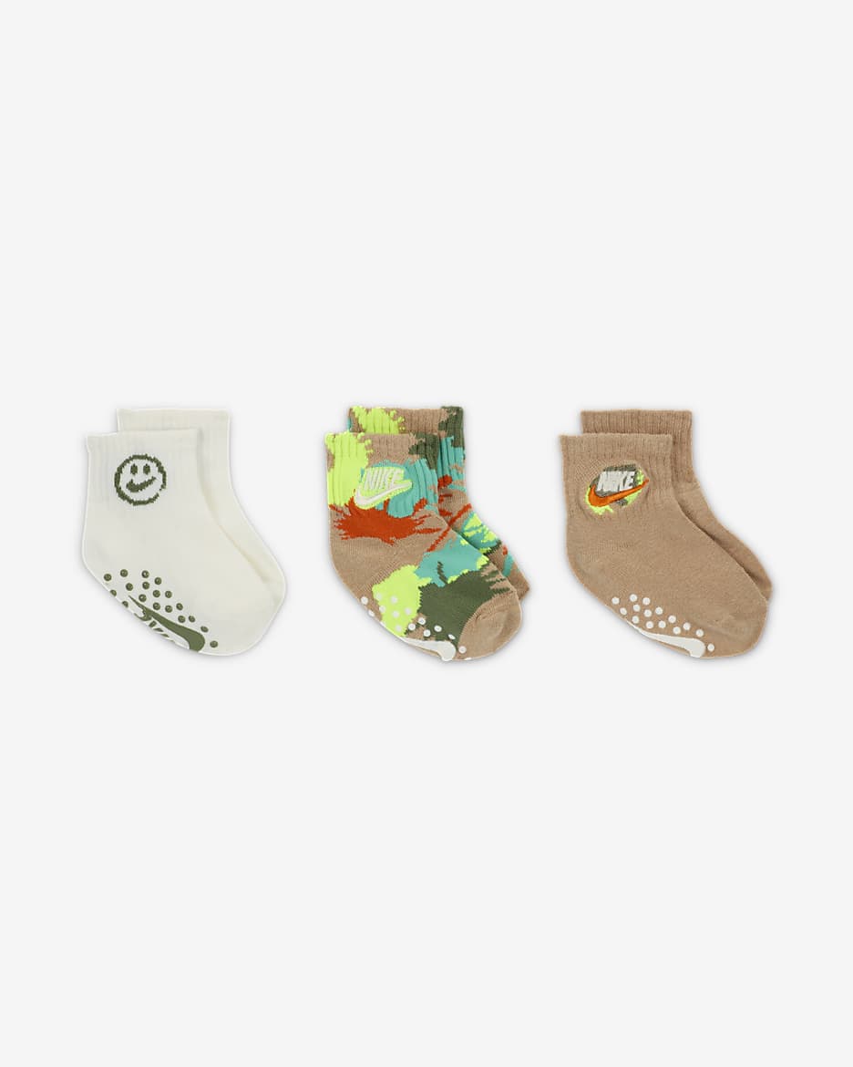 Calcetines de agarre para bebé (3 pares) Nike Express Yourself (de 0 a 6 meses) - Vela