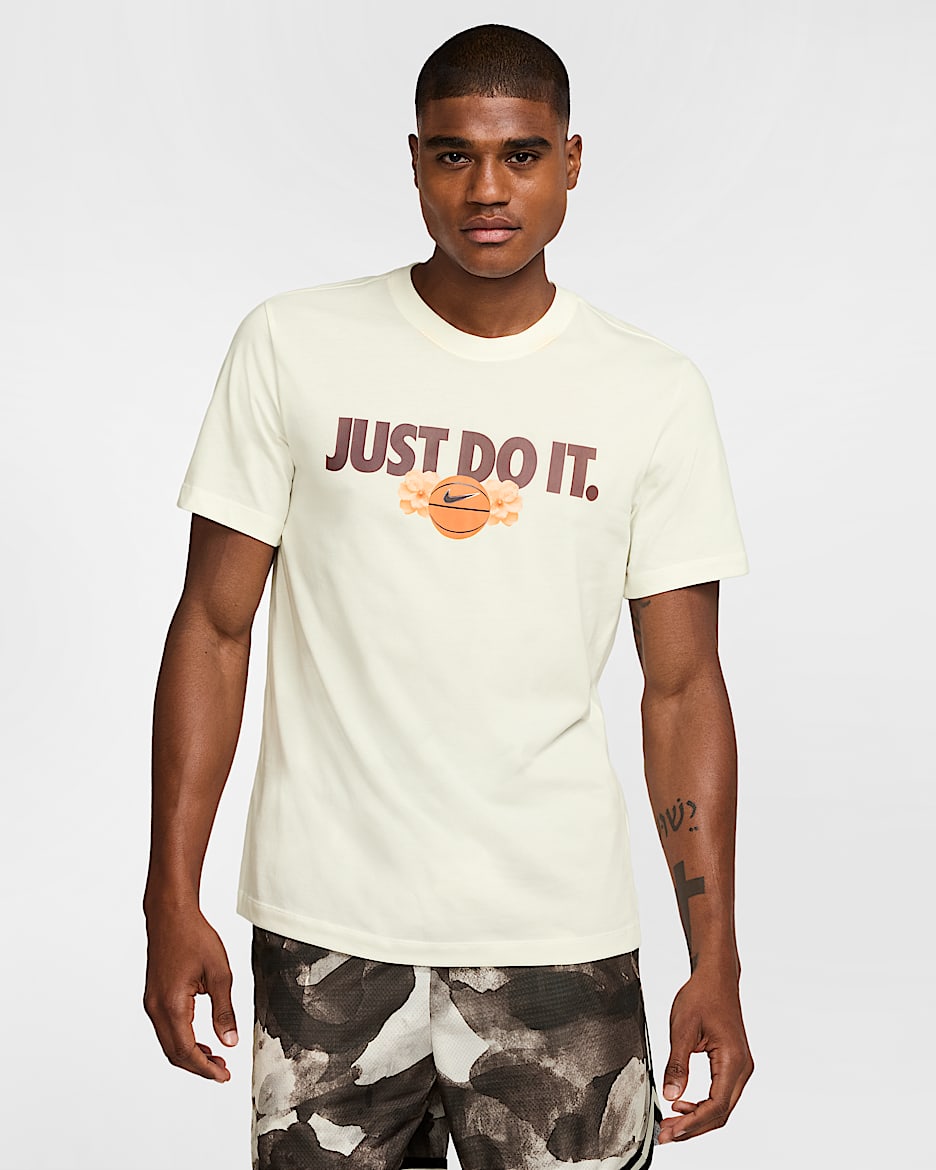 Ανδρικό T-Shirt μπάσκετ Dri-FIT Nike - Sail