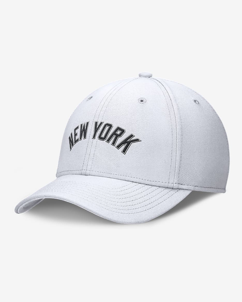 Gorra Nike Dri-FIT de la MLB para hombre New York Yankees Evergreen Swoosh - Blanco