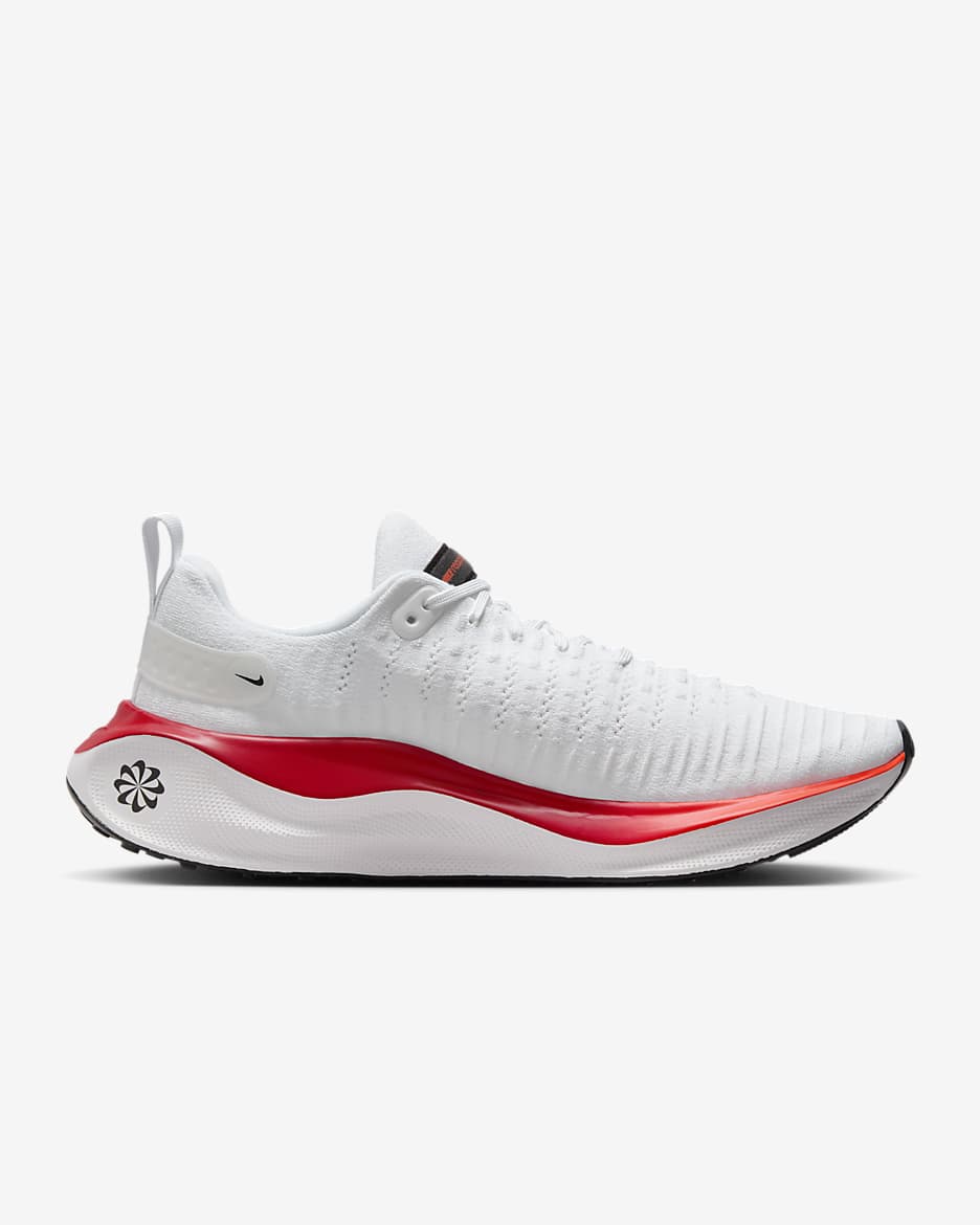 Nike InfinityRN 4 Men's Road Running Shoes - White/Platinum Tint/Bright Crimson/Black