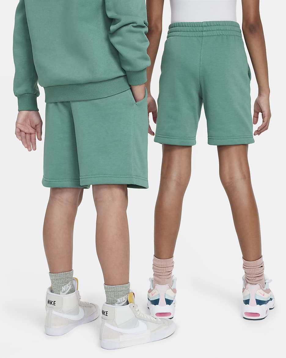 Nike Sportswear Club Fleece Big Kids' French Terry Shorts - Bicoastal/White